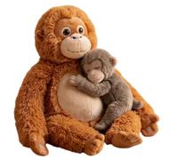Orangutan Mom & Baby Plush Toy, Adorable and Cuddly Monkey Stuffed Animal, Soft and Huggable Orangutan Doll, Cute Monkey Collectible Plush for Teens, Adults