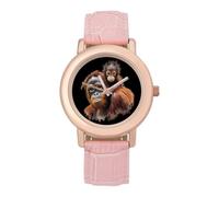 Orangutan Monkey Ladies Watches Easy Read with Leather Strap