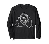 Orangutan One Line Art Minimalist Primate Drawing Long Sleeve T-Shirt
