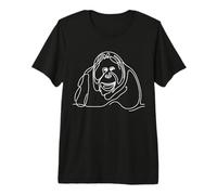 Orangutan One Line Art Minimalist Primate Drawing Premium T-Shirt