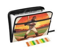 Orangutan Plays Baseball Fun Folder with Closure 13 Pockets A4 Letter Size with Zipper Closure for Paperwork Accordion Document File Folder Expanding para guardar