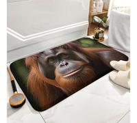 Orangutan Taking Photo Bath Mat Rug - Super Soft Absorbent Bathroom Rugs Non-Slip Quick Dry Washable Bathroom Floor Mat for Shower Tub, Coral Velvet Kitchen & Entryway Rugs 15.7"x23.6"