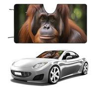 Orangutan Taking Photo Car Windshield Sun Shade Keep Car Interior Cool 55"x30" Folding Front Window Sun Shade, Heat Shield for SUV, Truck, Blocks UV
