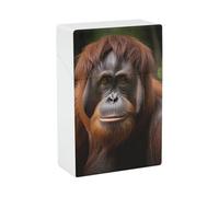 Orangutan Taking Photo Cigarette Case - Portable Cigarette Box Lightweight Holder Case for Travel Waterproof Plastic Cigarettes Boxes Pocket Size Storage Box for 20 Cigarettes