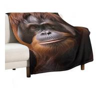 Orangutan Taking Photo Flannel Throw Blanket - 30"x50" Soft Lightweight Plush Blanket for Couch Bed Sofa, Oversized Camping Travel Blankets, Machine Washable Home Decor Gift for Men Women