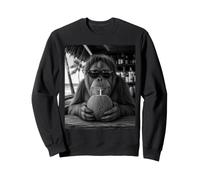 Orangutan with Sunglasses and Coconut Drink Monkey Sweatshirt