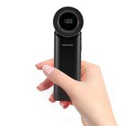 ORANJUZIGO Mini Handheld Fan with LED Digital Display, Portable Personal Cooling Fan 5 Speed Adjustable and USB Charging for Travel, Office, Outdoor and Home (Black)