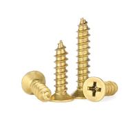 ORANXIN M2 x 6mm 100 Pcs Brass Cross Countersunk Head Wood Screws Flat Head Self Tapping Screws Golden Pointed Tail Drilling Screw