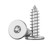 ORANXIN M2 x 6mm 100 Pcs Internal Hex Extra Thin Flat Head Self Tapping Screws Stainless Steel 304 Low Profile Countersunk Self Drilling Screws