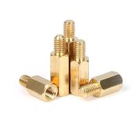 ORANXIN M4 x 75 +6mm 5 pcs Brass Standoff Screws Single end Female Threaded Studs Hex Spacer Standoffs PCB Motherboard Hexagonal Pillar
