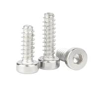 ORANXIN M4 x 8mm 50 Pcs Cylindrical Thin Head Hex Socket Flat Tail Self Tapping Screws Stainless Steel 304 Internal Hex Self Drilling Screws