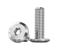 ORANXIN M4 x 8mm 50 Pcs Large Flat Head Chamfered Hex Socket Bolts Stainless Steel 304 Bevel Edge Furniture Allen Machine Screws