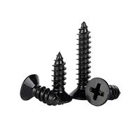 ORANXIN M4 x 8mm 50 Pcs Stainless Steel 304 Black Zinc Plated Cross Countersunk Wood Screws Self Drilling Flat Head Self Tapping Screws