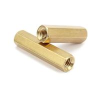 ORANXIN M6 x 15mm 5 Pcs Double Through Brass Standoffs Screws Female Threaded Computer Studs Hollow Hex Spacer Standoffs PCB Motherboard Copper Pillar