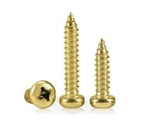 ORANXIN M6 x 35mm 5 Pcs Brass Cross Round Head Wood Screws Self Tapping Screws Copper Full Thread Drilling Screw Fasteners