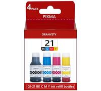 oranysty g21 Dye Ink Kit Compatible with Canon GI-21 Ink Refill Bottles Non-OEM for PIXMA G5020 G6020 G3270 G3260 G2260 G1220 MegaTank Printer,70ml Cyan Magenta Yellow 135ml BK