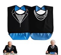 ORARTMM Bibs for adults, seniors, pack of 2, washable bibs for adults, adjustable ties, waterproof, reusable bib for elderly people to eat, dark, M