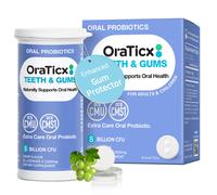 OraTicx Teeth & Gums Dental Probiotic Naturally Supports Oral Health and Immunity Oral Probiotics Supplement 8 Billion CFU Grape Flavor 30 Lozenges