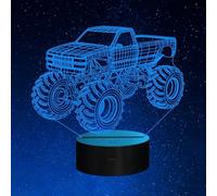 OraTrade Monster Truck 3D Night Light for Kids,7 Colour Changing LED Bedside Lamp,Touch Control Night Light with USB Rechargeable & Battery Powered,Gift for Boys Girls Children Truck Lovers