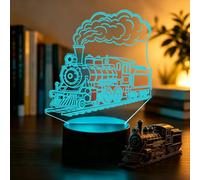 OraTrade Steam Train Night Light, 3D Lights for Boys with 7 Color Changing Modes, USB & Battery Dual Power Supply, Train Gifts for Kids, Boys, Men, Bedroom Decor