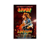ORAUSEUN Bob Marley And The Wailers Live 1975 Poster Wall Art Canvas Aesthetic Cover Vintage Poster Decorative Painting for Rooms 12x18inch(30x45cm) Unframe-style