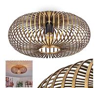 Oravi Ceiling Light, Round Ceiling lamp Made of Metal in Brass-Coloured Antique, Retro Light with Lattice Effect, Ø 40.5 cm, 1-Flame, E27 Socket. Without Bulbs