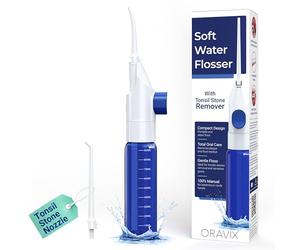 ORAVIX Manual Water Flosser | Tonsil Stone Irrigator | Soft Floss Remover | Mini Tonsil Cleaner | Travel, Teeth Cleaning Space | Orali