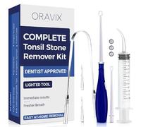 ORAVIX Tonsil Stone Remover, Tonsil Stone Removal Kit, Tonsillolith Remover Tool, Tonsil Cleaner, Fight Bad Breath, Tonsil Stone Removal Tool, Oral Irrigator, Tongue Scraper, 7 Pieces