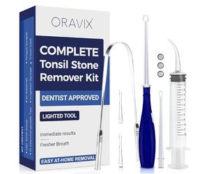 ORAVIX Tonsil Stone Remover, Tonsil Stone Removal Kit, Tonsillolith Remover Tool, Tonsil Cleaner, Fight Bad Breath, Tonsil Stone Removal Tool, Oral Irrigator, Tongue Scraper, 7 Pieces