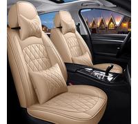 ORAWLE Car Seat Covers Accessories Suitable for Chrysler Epsilon 300C 300CS Voyager Pt Pt Cruiser Grand Voyager Waterproof, Leather, 5 Seater Car Seat Cover, Beige