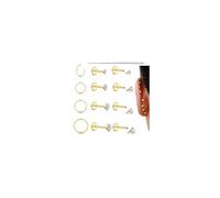 ORAZIO 14K Gold Plated Flat Back Earrings - 16G/18G 316L Surgical Steel Internal Thread CZ Stud Piercing Jewelry for Tragus Helix Cartilage Conch Hypoallergenic Nose Rings Lip Labret Medusa Piercing
