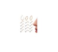 ORAZIO 18G 20G Nose Rings Studs Surgical Steel Gold/Silver Nose Rings for Women Men Hypoallergenic CZ L Shaped/Corkscrew/Straight Nose Studs Hinged Clicker Nose Rings Hoops Tiny Lip Stud Septunm Conch