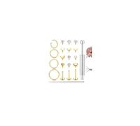 ORAZIO 18G Gold Tragus Piercing Jewellery Surgical Steel Internally Threaded Flat Back Earrings Conch Labret Nose Lip Helix Piercing Jewellery