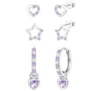ORAZIO 3 Pairs Huggie Hoop Earrings For Girls Sterling Silver Earrings Stud Hoop Hypoallergenic Girls Earrings Silver Hoops Studs Earrings For Women