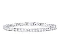 ORAZIO 3 Pcs Silver Bracelet For Women Tennis Bracelets Zirconia Bangles Stack Stainless Steel Bracelet Set Bracelets For Womens