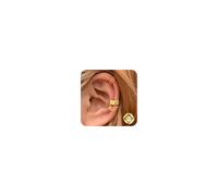 ORAZIO 3PCS Sterling Silver & 14K Gold Plated Non-Piercing Fake Helix Cartilage Cuff Earrings - Conch Cuffs for Women