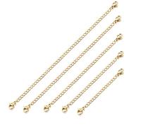 ORAZIO 5-10Pcs Stainless Steel Necklace Bracelet Extender Chain Set,2" 3" 4" 5" 6", no gemstone