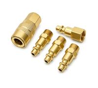 ORAZIO 5 Sets 1/4" BSP Quick Coupler and Plug Set, 25 Pcs Air Compressor Fittings Kit, Steel Copper Plated Pneumatic Hose Connectors, 150 PSI