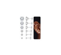 ORAZIO 6 Pairs Flat Back Earrings for Women Hypoallergenic