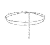 ORAZIO 925 Sterling Silver Ankle Bracelet Multilayer Anklets for Women Heart Round Ball zircon Multiple styles Anklets Adjustable Chain Summer Beach Foot Jewelry 3