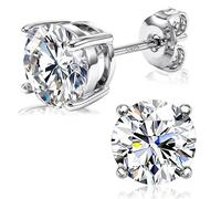 ORAZIO 925 Sterling Silver Stud Earrings for Women Men Round Simulated Diamond Halo Earrings Square Heart Cubic Zirconia Stud Earrings Dainty Bridal Earrings Jewelry for Brides Bridesmaids Wedding