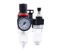 ORAZIO Air Compressor Filter Regulator 1/4", Water Moisture Trap Oil Separator Lubricator Humid Removal for Paint Spray Guns and Pneumatic Air Tools 214172
