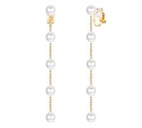 ORAZIO Clip On Earrings,Pearl Clip on Earrings for Women Long Pearl Drop Dangle Earrings,Lightweight Bow Heart CZ Clip On Hoop Earrings - Statement Fake Earrings Ear Clips Jewelry for Wedding Bridal