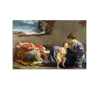 Orázio Gentileschi Paint (Rest On The Flight Into Egypt) Poster Contemporary Artwork Canvas Print for Home Decor 20x30inch(50x75cm)