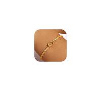 ORAZIO Gold Bracelet For Women Bangles 14K Gold Plated Bracelet Love Knot Adjustable Snake Chain Stainless Steel Couples Bracelet Gold Jewellery For Women