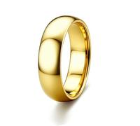 ORAZIO Mens Stainless Steel Wedding Band for Men Women 6mm 8mm Silver Gold Black Plain Domed Wedding Ring High Polish Comfort Fit Size 6-14, No Gemstone