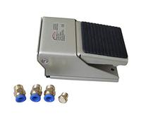 ORAZIO Pneumatic Foot Pedal Valve, 4 Way 2 Position G1/4 Threaded Foot Press Control Air Pad Momentary Pedal Switch with Quick Connectors for Industrial Machine Equiments 214716A