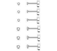 ORAZIO Silver Flat Back Stud Earrings For Women Girls Surgical Steel Small Screw Back Stud Earrings Hypoallergenic Earring Stack Helix Tragus Piercing Jewellery