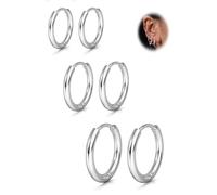 ORAZIO Small Hoop Earrings for Women - 316L Stainless Steel Small Hoops Earrings Set 14K Real Gold Plated Huggie Earring Sets Lightweight Cartilage Piercings Jewelry 18 Gauge Huggie for Sensitive Ears