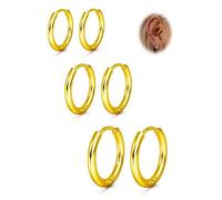ORAZIO Small Hoop Earrings for Women - 316L Stainless Steel Small Hoops Earrings Set 14K Real Gold Plated Huggie Earring Sets Lightweight Cartilage Piercings Jewelry 18 Gauge Huggie for Sensitive Ears